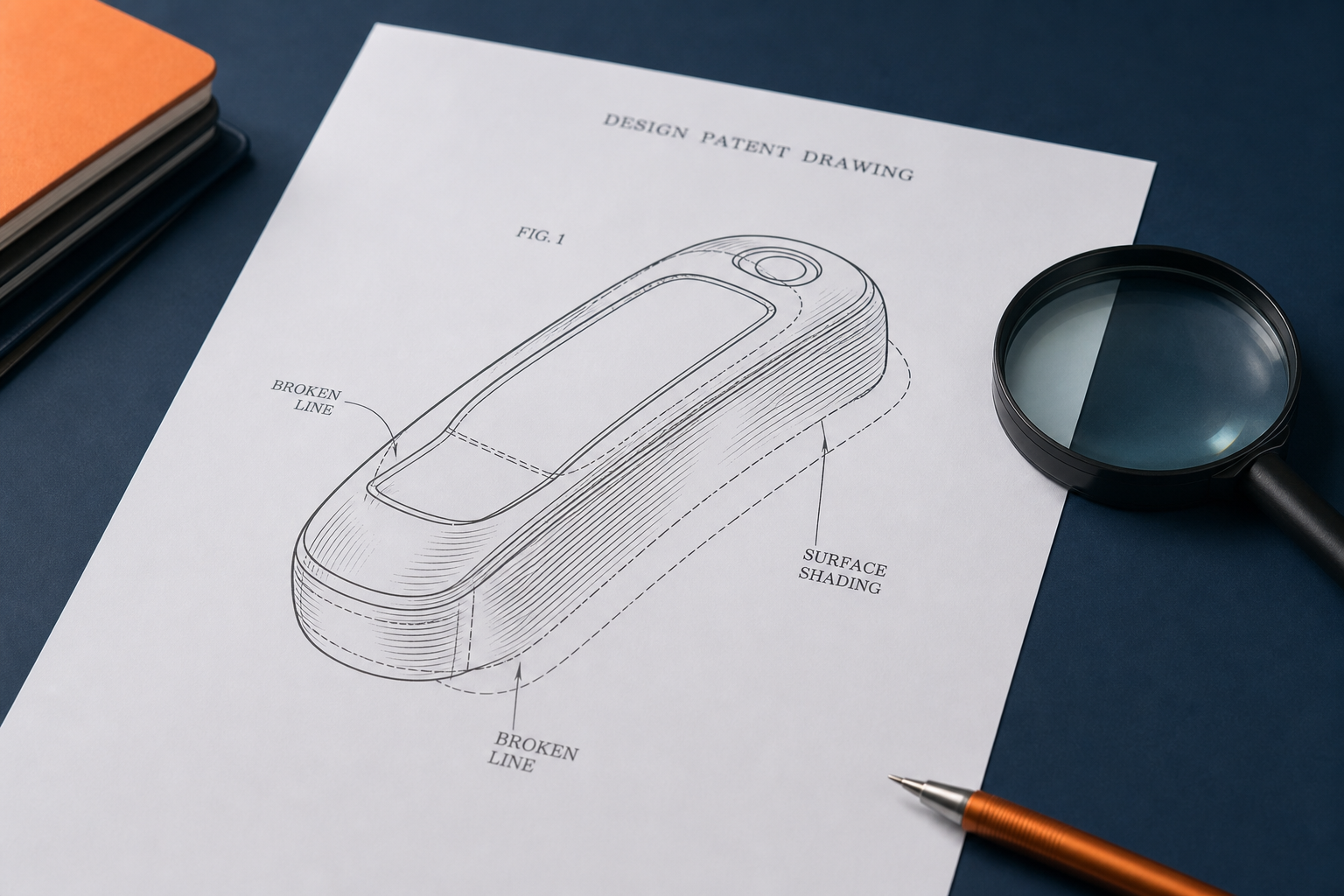 Broken-line and shading design drawings